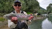 trophy Rainbow trout, summer,Slovenia fly fishing